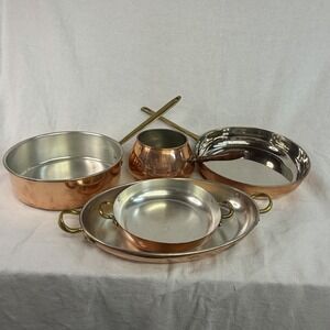 Vintage ODI (Old Dutch International) Stamped Copper Pans 5-piece Portugal